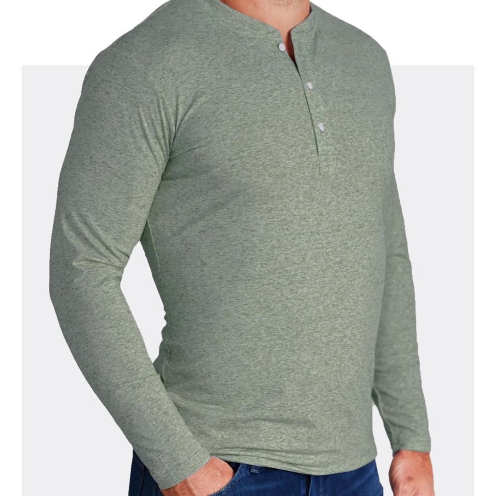 State & Liberty Heather Olive Henley